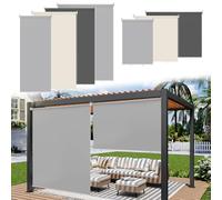 Ikodm Tenda da sole verticale per esterni, 180 x 240 cm, tenda da sole per balcone, ombreggiatura e privacy, da balcone, verticale, ombreggiatura interna, colore grigio, 2 pezzi