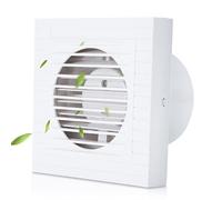 Ikodm Ventilatore da bagno, 100 mm, per bagno, per cucina, bagno, finestre e cantina, funzionamento silenzioso, con viti e tasselli, colore: bianco