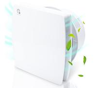 Ikodm Ventilatore da bagno 150 mm, con sensore di umidità e valvola di ritorno, timer, ventilatore da bagno, ventilatore da bagno, ventilatore da soffitto e montaggio a parete, per cucina