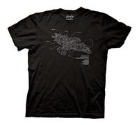 IKOKO Firefly Serenity Ship Diagram Unisex 100% Cotton Short-Sleeve T-Shirts Black M