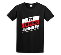 IKOKO I'm Trying Jennifer Funny Basketball Unisex 100% Cotton Short-Sleeve T-Shirts Black S