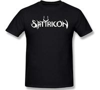 IKOKO Satyricon Soft Men's Short Sleeve Top Pattern Unisex 100% Cotton Short-Sleeve T-Shirts Black XL