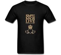 IKOKO Simple Minds Live in The City of Light Heart Unisex 100% Cotton Short-Sleeve T-Shirts Black L