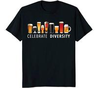 IKOKO The Most Fashionable And Interesting Celebrate Diversity Craft Beer Drinking Unisex 100% Cotton Short-Sleeve T-Shirts Black XL