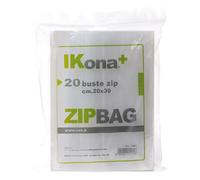 IKona+ - 1800 - Sacchetti Zip - 10 x 20 cm - PE - trasparente - Ikona+ - conf. 20 pezzi - 102180 - Conf. da 40 Pz. - 1800