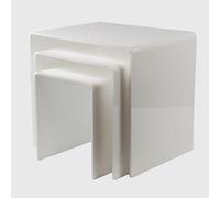 IKONA INNOVATION PLASTICS DESIGN | Tavolini Impilabili in Plexiglass, Set 3 pezzi, Spessore 8 mm | Design Elegante, Salvaspazio, per Salotto, Camera da Letto, Ufficio, Negozio, Colore Bianco