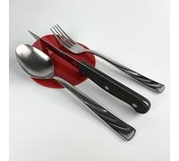 IKONA, Poggia Posate da Tavolo in Plexiglass/Appoggio Posate da Tavola, Set 6 pz, Design Elegante e Funzionale, Idea Regalo Elegante per Mise En Place, Colore Rosso, Small - Ø 11 cm, Made in Italy