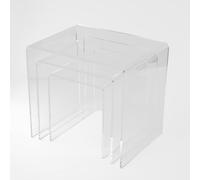 IKONA, Trittico Tavolini Plexiglass/Tris di Tavolini Trasparenti Impilabili, Elemento di Arredamento dal Design Elegante, Per Salotto e Camera da Letto, Spessore 8 mm, Made in Italy
