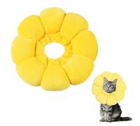 IKOPFLN 1 Pezzi Collare Girasole Gatto,Puro Cotone Traspirante Collare Gatto Girasole,Micro Impermeabile antimacchia Collare Gatto,Simpatico Fiore Collare Protettivo Gatto(M)