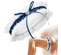 IKOPFLN 1 Pezzi Giarrettiera da Sposa per Il Matrimonio, giarrettiera sposa, regalo matrimonio, Nastro Decorato, Fiocco e Un Cuore Nobile Fatto, Regalo Giarrettiere Sposa, Fatto a Mano