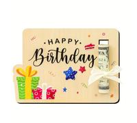 IKOPFLN 1 Pezzo scatola regalo di soldi in legno, scatola regalo per i soldi, regalo di compleanno adatto per gli amici (D)