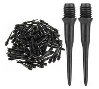 IKOPFLN 100 Pezzi Punte per freccette in plastica, Punte per freccette morbide, Punte per freccette di cambio, Accessori per freccette professionali, Colore Nero