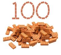 IKOPFLN 100pcs Mattoni in Miniatura Mini Modello di Mattoni 1:35 Mini mattoncini costruzioni per Micro Paesaggio, Fai da Te Casa delle Bambole in Mattoni
