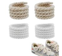 IKOPFLN 2 Paia Lacci per Air Force 1, Stringhe Scarpe Bianchi e Beige, Tondi 8mm (150cm), per Scarpe da Ginnastica