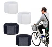 IKOPFLN 2 Paio Clip Pantaloni da Bicicletta con Chiusura Ine Fascia Elastica Fascetta Riutilizzabile in Nylon per Pesca Giardinaggio Uniformi Militari Ciclismo (Bianco + Nero)