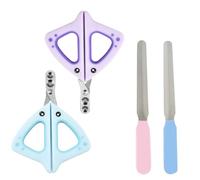 IKOPFLN 2 PCS Tagliaunghie Gatto, Ttaglia Unghie per Gatti Domestici con 2mm&4mm Foro Conico, Taglia unghie gatto adulto, Professionale Taglia Unghie Gatto con Protezione e,con 2 Lima(Blu + Viola)