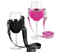 IKOPFLN 2 Pezzi Porta calici, porta bicchieri sospesi, portabicchiere da vino, portabicchiere da collo, Cordini Di Bicchiere di Vino Regolabili
