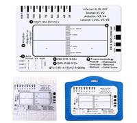 IKOPFLN 2 pezzi Righello ECG a 7 passi con frequenza cardiaca, asse, intervallo PR, durata QRS, righello ecg intervallo QTc e indicatori di morfologia dell'onda T