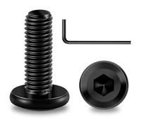 IKOPFLN 25 Pezzi Viti M6x16 a Testa Piatta con Esagono Incassato in Acciaio Inox A2 V2A, Ossido Nero, Filettatura Completa con Chiave a Brugola