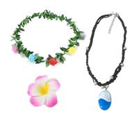 IKOPFLN 3 Pezzi Moana Collana Ghirlanda Forcina di Plumeria Travestimento Ragazza Moana's Necklace con Ciondolo Oceano Ocean Collana Intrecciata a Mano per Feste per Donne e Ragazze