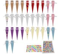 IKOPFLN 32 Pezzi Scuola Cono Ragazze Zucchero Cono Piccola Scuola Coni Ragazzi Fratelli Scuola Cono Mini Coni di Zucchero Craft Kit per il Riempimento Della Busta Della Scuola