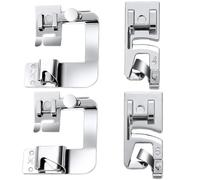 IKOPFLN 4 Pezzi Piedini per Macchina da Cucire，Piedini per Orlo Arrotolato - 2 Pz 4/8'' e 2 Pz 6/8'', Piedino Universale Compatibile - Accessori per Cucito Professionale