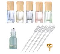 IKOPFLN 5 Pezzi Bottiglie a Rullo di Oli Essenziali Bottiglia Roll On Vuota 3ML con Sfere Roller in Acciaio Inox roll on vuoto per oli essenziali profumo roll on donna con 5 Pipette e 1 imbuto