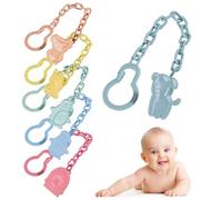 IKOPFLN 6 Pezzi Catenella portaciuccio, Corda per Ciuccio con Clip,per Bambini e Bambina