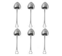 IKOPFLN 6 Pezzi Infusore per Tè Sfuso, Infusore Per Tisane,Infusore Tè, Infusore a Cuore in Acciaio Inox con Manico - Filtro per Tè in Acciaio Inossidabile per Foglie di Tè, Tè Ball