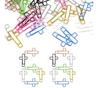 IKOPFLN 60pcs Graffetta In Metallo, Forma Di Croce Piccole Graffette, Graffette Ufficio Segnalibri Per Libro, Graffette Di Carta Raccoglitori Clip Per Memo, Carta, Biglietti, Poster, Foto(Oro)