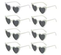 IKOPFLN 8 Paia Occhiali da Sole Cuore Occhiali a Forma di Cuore per Donna Uomo Occhiali da Festa Heart Sunglasses Vintage per Matrimonio Addio al Nubilato Compleanno Carnevale Viaggi