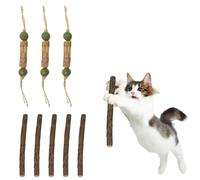 IKOPFLN 8 Pezzi catnip Naturali per Gatti, Bastoncini Cura Denti per Gatti, Giocattolo di Erba Gatta, Bastoncini da Masticare per Gatti, Allevia La Tensione E L'Ansia Del Gatto