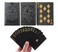 IKOPFLN Carte da Magia Nero - Plastica Impermeabile novità, Mazzo Carte da Gioco, Carte Poker, Carte da Poker, Playing Cards, 1 scatola