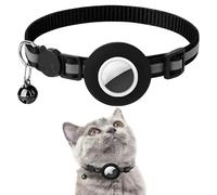 IKOPFLN Collare Gatto Air-tag,Accessori Gatto Compatibile con Air-tag, Collare Air-tag Gatto con Fibbia di Sicurezza per Gattini e Cani di Piccola Taglia, Air-tag GPS non Incluso,Ferroso