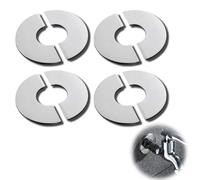 IKOPFLN Coperchio Del Rubinetto, Split Due Pezzi Cromato Valvola In Acciaio Inox Rubinetto/Copertura Del Rubinetto/Valvola Coperchio Del Foro Rubinetto Plug-in Collare Argento per 34mm Foro, 4 pezzo