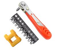 IKOPFLN Mini Cacciavite a Cricchetto 110mm 6,35 mm 1/4" Magnetico Con Chiave Doppia e 10 Pezzi