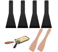 IKOPFLN Set 6 Nylon Spatole e Legno Spatole | Accessori Cucina Professionali | Utensili per Formaggio Antiaderenti | Raschietto Raclette 13 cm | Strumenti Fonduta Griglie da Tavolo