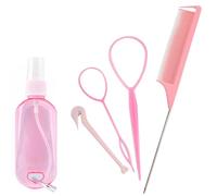 IKOPFLN Set di 5 pezzi per acconciature Strumenti per intrecciare i capelli Strumenti per lo styling Strumenti per intrecciare i capelli Flacone spray per acconciature fai-da-te per donne e ragazze