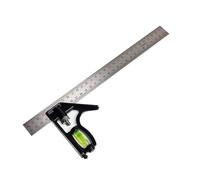 IKOPFLN Squadra Combinata Regolabile Utensili da Carpenteria Quadrati Combinati in Acciaio Inossidabile da 12 '/300 mm Righello da 45/90 Gradi con Livella a Bolla