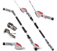IKRA cesoia per erba ed arbusti telescopica a batteria IGBS 1210F | In atteria da 12V e caricabatterie, impugnatura regolabile in 7 posizioni, lama Made in Germany, gamma di batterie 12V