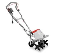 IKRA motozappa elettrica IEM 1500, larghezza regolabile 32 e 45 cm | Prepara il terreno alla semina, 1500W, 20 cm, sperone frenante, ruota trasporto, pieghevole, protezione sovraccarico