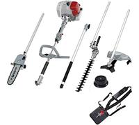 IKRA utensile multifunzione a scoppio 4in1 IBKH 33-1: decespugliatore, tagliabordi, potatore, tagliasiepi telescopico incl. prolunga
