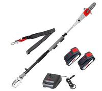IKRA potatore telescopico ICPS 2020, con 2 batterie e caricabatterie rapido | Lunghezza lama 20 cm, telescopica, impugnatura girevole 180°, tracolla, compatibile linea IKRA 20V