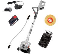 IKRA pulitore per superfici e per fughe a batteria Vario Brush IATR 20 | Include spazzola per superfici in nylon, spazzola per fughe in acciaio, batteria e caricabatterie, serie 20V di IKRA