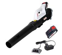 IKRA soffiatore ICB 20, con batteria da 20V 2Ah e caricabatterie, 150 km/h | Il ventilatore assiale rimuove anche le foglie umide, compatto e leggero, compatibile con batterie 20 V di IKRA