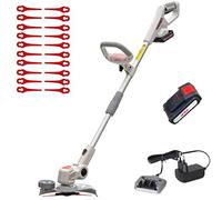 IKRA tagliabordi a batteria IAT 20-1M, incl. batteria, caricabatterie e 20 lame in nylon grigio/rosso