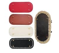 Ikruidy Fondi per Borse 4 Pezzi Fondo Borsa Uncinetto 22 * 10cm Ovale Basi per Borse Uncinetto in Pelle PU per DIY Fatti a Mano Borsa Access