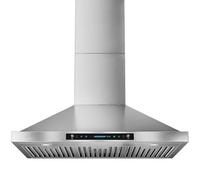 IKTCH Cappa da cucina da 91,4 cm, 900 CFM, convertibile senza canalizzazione, in acciaio inox, con sensore gestuale e pannello di controllo touch, 2 luci regolabili