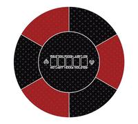 IKULE Tappetino da poker rotondo da 99,1 cm, per Texas Holdem, portatile, con layout Art Déco, stampa superficie liscia, gioco per giochi ovunque