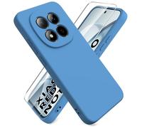 Ikziwreo Cover per Xiaomi Redmi Note 15 Pro 5G, con 1 Proteggi Schermo in Vetro Temperato, Case Protettiva Gomma Antiurto, Custodia in Silicone Morbido TPU Liquido - Blu